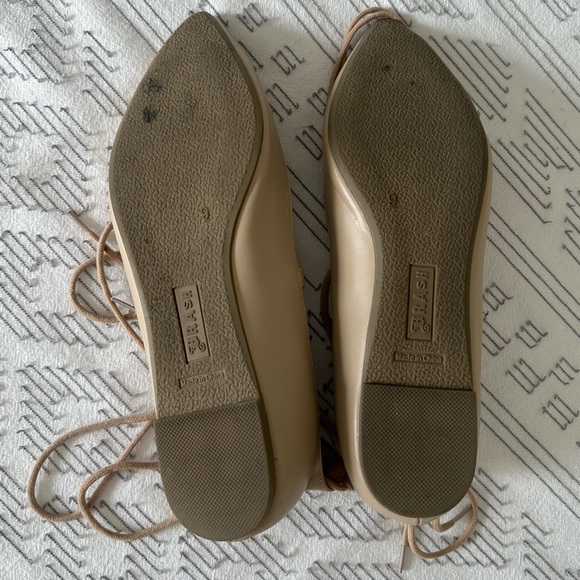 Nude lace-up ballet flats - Picture 3 of 7